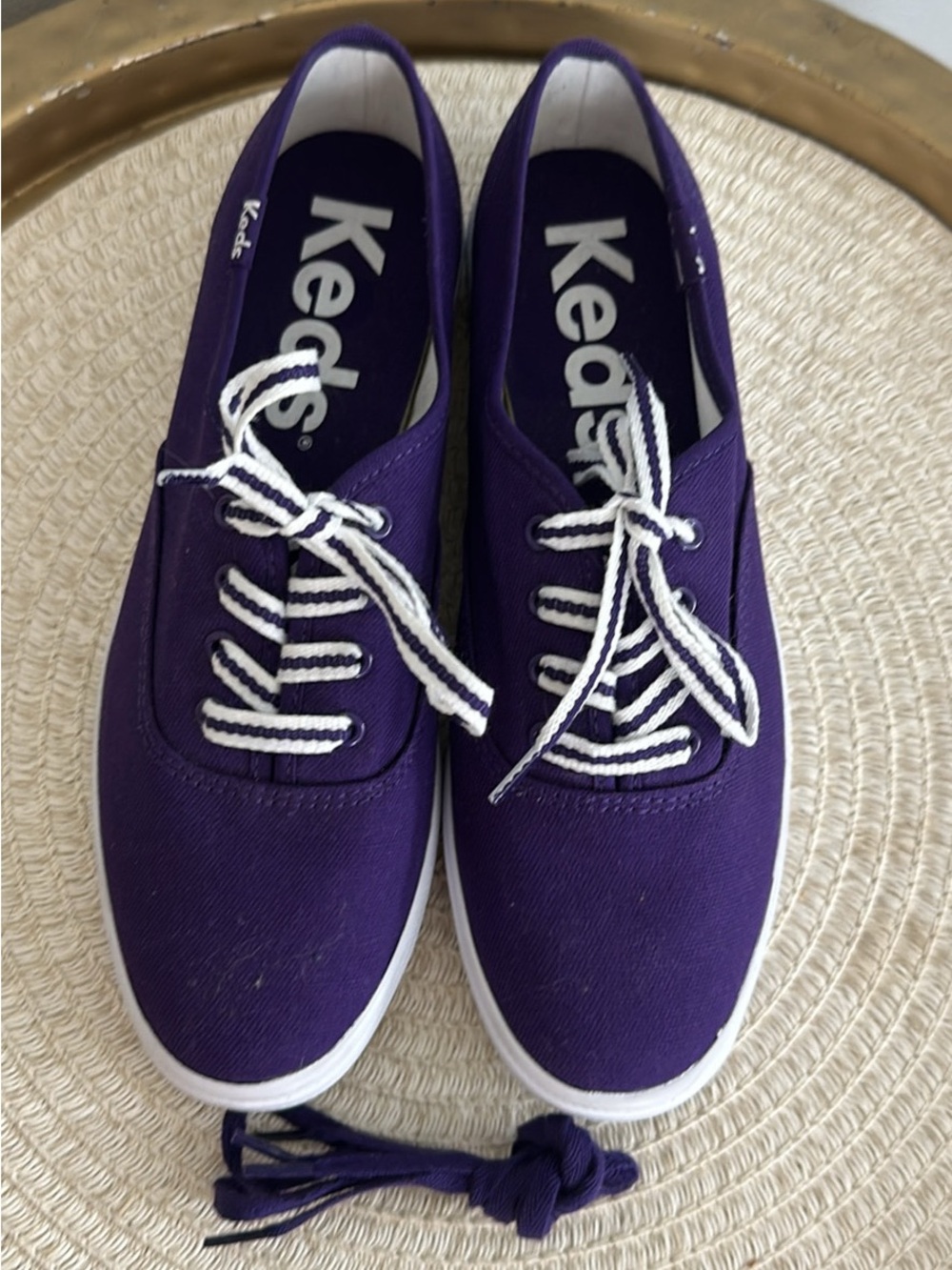 Keds Women's Deep Purple Canvas Sneakers with White Laces